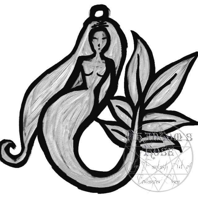 Mermaid Sketch Pendant by Coriander Shea
